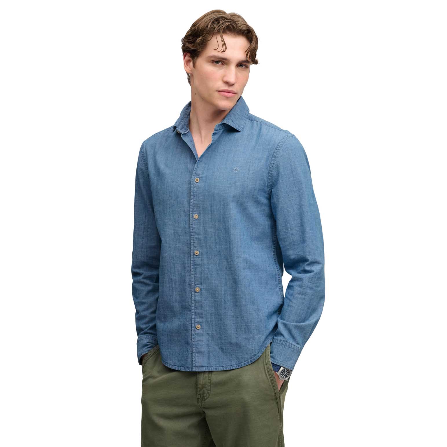 Superdry Essentials Chambray Long Sleeve Shirt